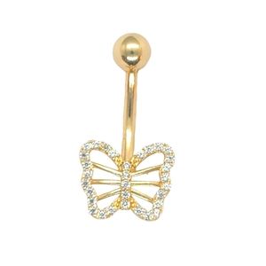 Butterfly Belly Ring - 14kt Solid Gold